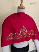 Premium Cotton Red Kantha Stitch Blouse Material - Image 5