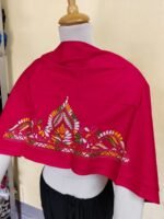 Premium Cotton Red Kantha Stitch Blouse Material - Image 4