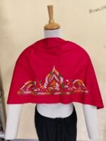 Premium Cotton Red Kantha Stitch Blouse Material
