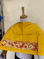 Premium Cotton yellow Kantha Stitch Blouse Material - Image 2