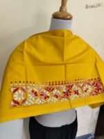 Premium Cotton yellow Kantha Stitch Blouse Material - Image 3