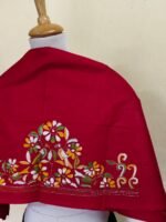 Premium Red Cotton Kantha Stitch Blouse Material - Image 3