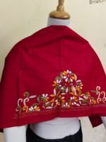 Premium Red Cotton Kantha Stitch Blouse Material - Image 2