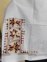 Premium White Cotton Kantha Stitch Blouse Material - Image 6