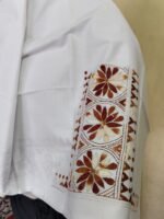 Premium White Cotton Kantha Stitch Blouse Material - Image 5