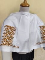 Premium Cotton White Kantha Stitch Blouse Material - Image 5