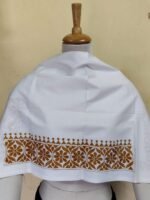Premium Cotton White Kantha Stitch Blouse Material
