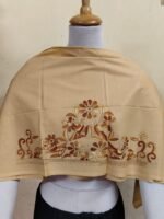 Premium Cotton Kantha Stitch Blouse Material Biscuit Colour - Image 4