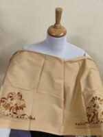 Premium Cotton Kantha Stitch Blouse Material Biscuit Colour - Image 3