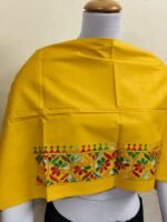 Premium Cotton  Kantha Stitch Blouse Material yellow colour - Image 4