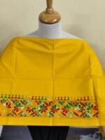 Premium Cotton  Kantha Stitch Blouse Material yellow colour - Image 5