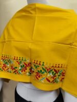 Premium Cotton  Kantha Stitch Blouse Material yellow colour - Image 2