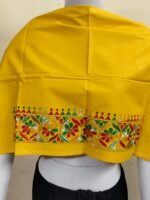 Premium Cotton  Kantha Stitch Blouse Material yellow colour