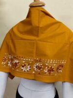 Premium Cotton Kantha Stitch Blouse Material Brown Colour - Image 2