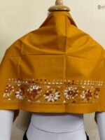 Premium Cotton Kantha Stitch Blouse Material Brown Colour - Image 3