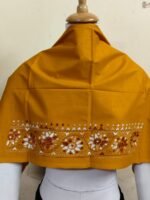 Premium Cotton Kantha Stitch Blouse Material Brown Colour - Image 4
