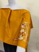 Premium Cotton Kantha Stitch Blouse Material Brown Colour - Image 6