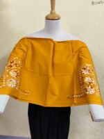 Premium Cotton Kantha Stitch Blouse Material Brown Colour - Image 8