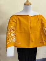 Premium Cotton Kantha Stitch Blouse Material Brown Colour - Image 7