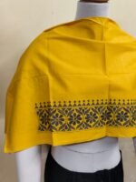 Premium yellow Cotton Kantha Stitch Blouse Material - Image 3