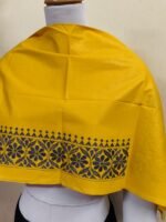 Premium yellow Cotton Kantha Stitch Blouse Material - Image 2