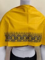 Premium yellow Cotton Kantha Stitch Blouse Material
