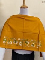 Premium Cotton Kantha Stitch Blouse Material Yellow Brown Mix Color - Image 6