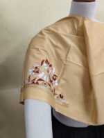 Premium Biscuit Colour Cotton Kantha Stitch Blouse Material - Image 4