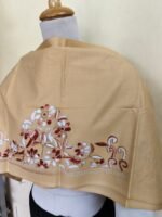 Premium Biscuit Colour Cotton Kantha Stitch Blouse Material - Image 2