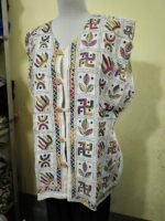 Handcrafted White Kantha Stitch Jacket For Women and Men - Image 3