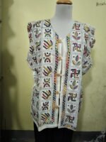 Handcrafted White Kantha Stitch Jacket For Women and Men - Image 2