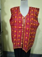 Handcrafted Kantha Stitch Jacket For Women and Men Maroon