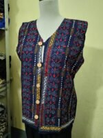 Handcrafted Navy blue Kantha Stitch Jacket For Women and Men - Image 3
