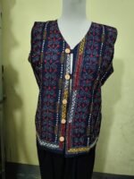 Handcrafted Navy blue Kantha Stitch Jacket For Women and Men