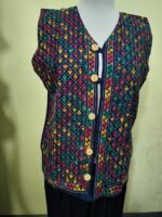 Handcrafted Kantha Stitch Jacket For Women and Men Navy blue - Image 3