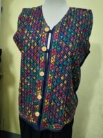 Handcrafted Kantha Stitch Jacket For Women and Men Navy blue - Image 2