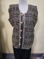 Black Kantha stitch jacket Men and Women use - Image 2