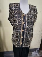Black Kantha stitch jacket Men and Women use - Image 3