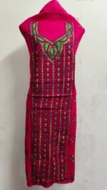 Cotton Kantha Stitch Long Kurti Red Material - Image 2