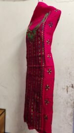 Cotton Kantha Stitch Long Kurti Red Material - Image 4