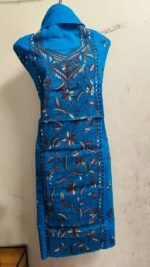 Cotton Kantha Stitch Long Kurti  Material Royal blue - Image 2