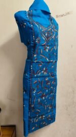 Cotton Kantha Stitch Long Kurti  Material Royal blue - Image 5