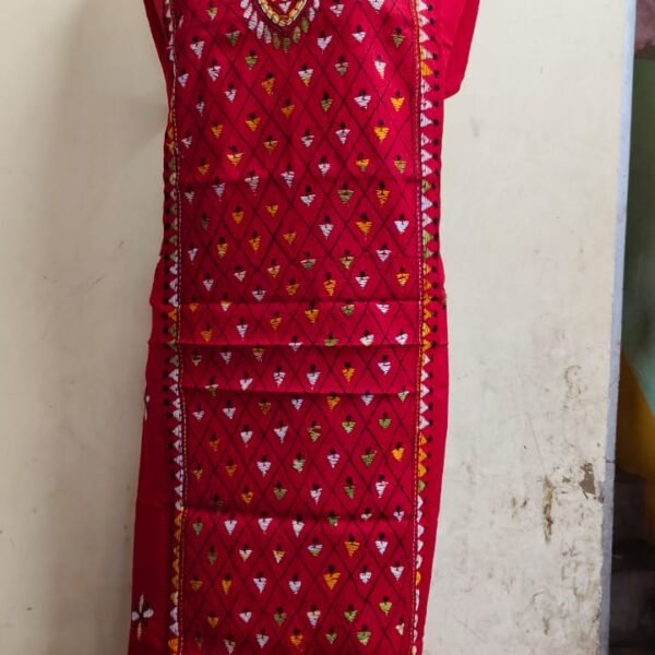 Cotton Kantha Stitch Long Kurti Material