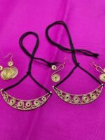 Handcrafted Brass Spiral Necklace Set with Matching Earrings (2pc)