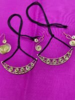 Handcrafted Brass Spiral Necklace Set with Matching Earrings (2pc) - Image 2