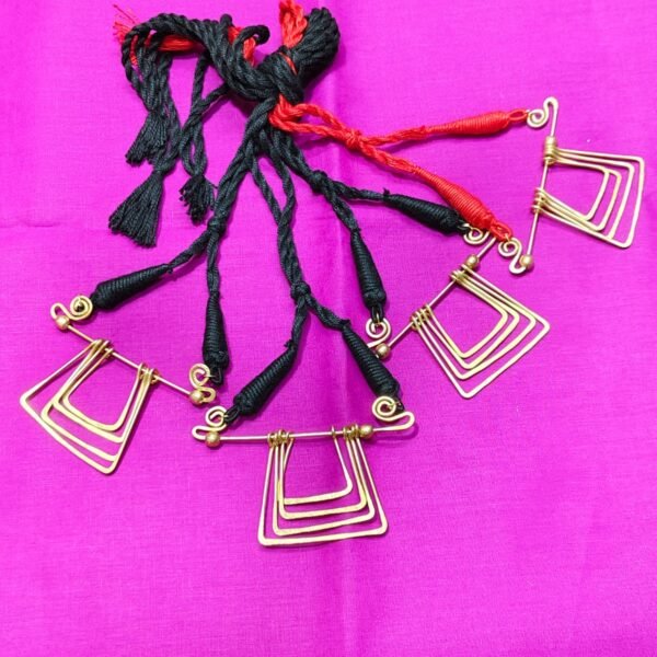 Handcrafted Brass Single Pendant Necklace 4pc