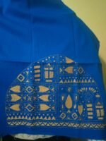 Premium Cotton Kantha Stitch Blouse Material – Royal Blue - Image 2