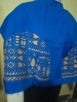 Premium Cotton Kantha Stitch Blouse Material – Royal Blue - Image 3