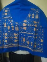 Premium Cotton Kantha Stitch Blouse Material – Royal Blue - Image 4