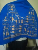 Premium Cotton Kantha Stitch Blouse Material – Royal Blue - Image 5